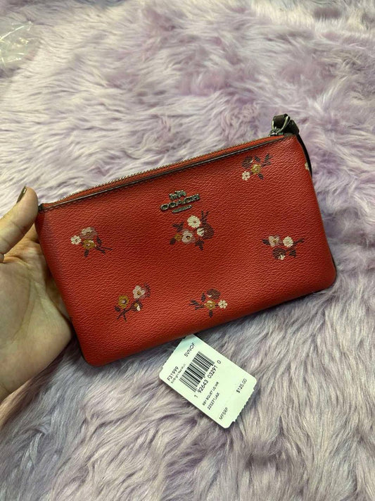 ORIG Preloved Coach Large Wristlet Red Wallet