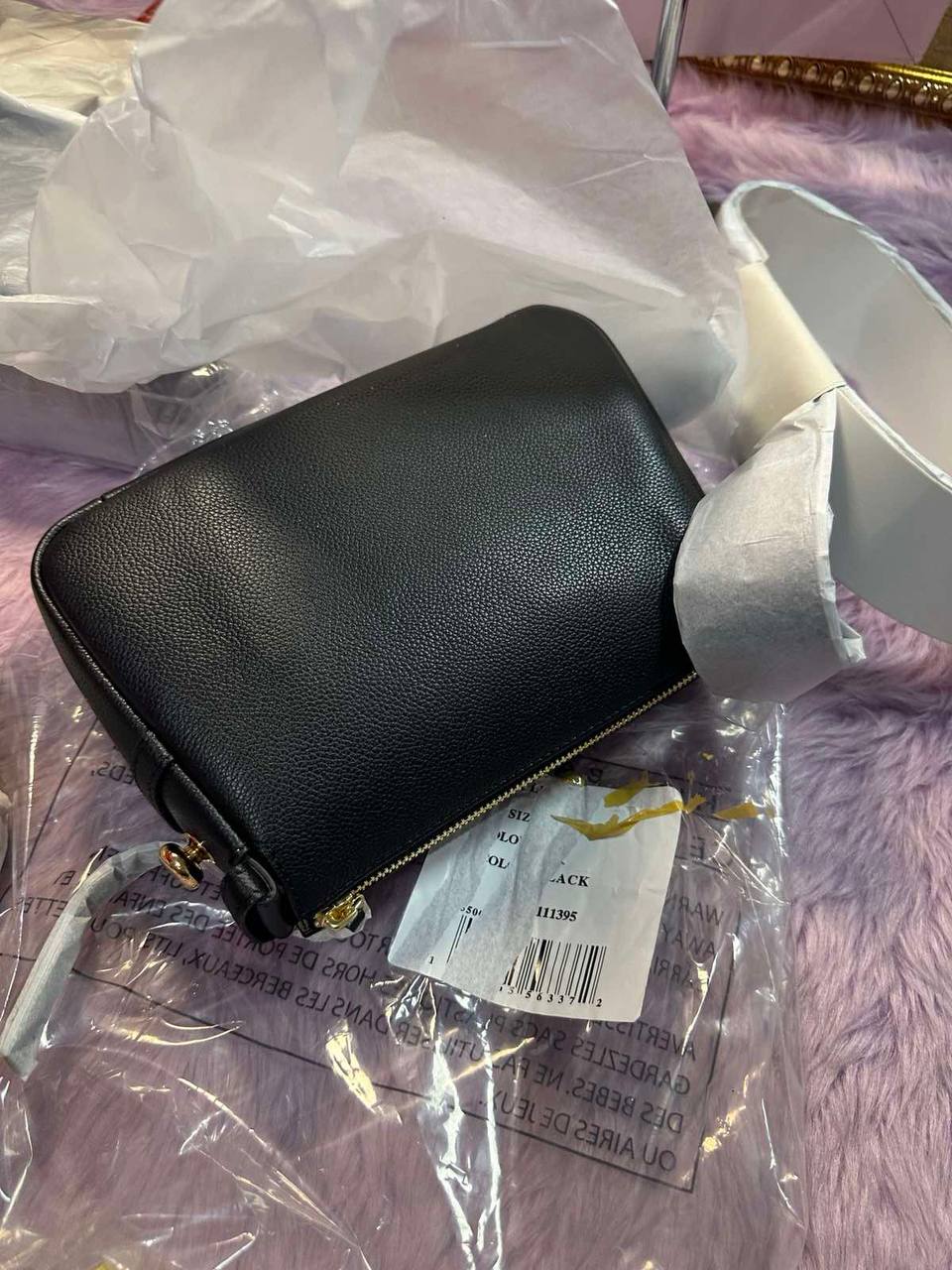 ORIG & IMPORTED Tory Burch Small Romy Leather Shoulder Bag Black
