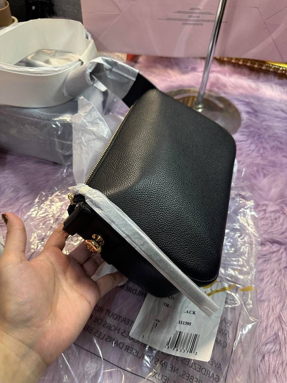 ORIG & IMPORTED Tory Burch Small Romy Leather Shoulder Bag Black