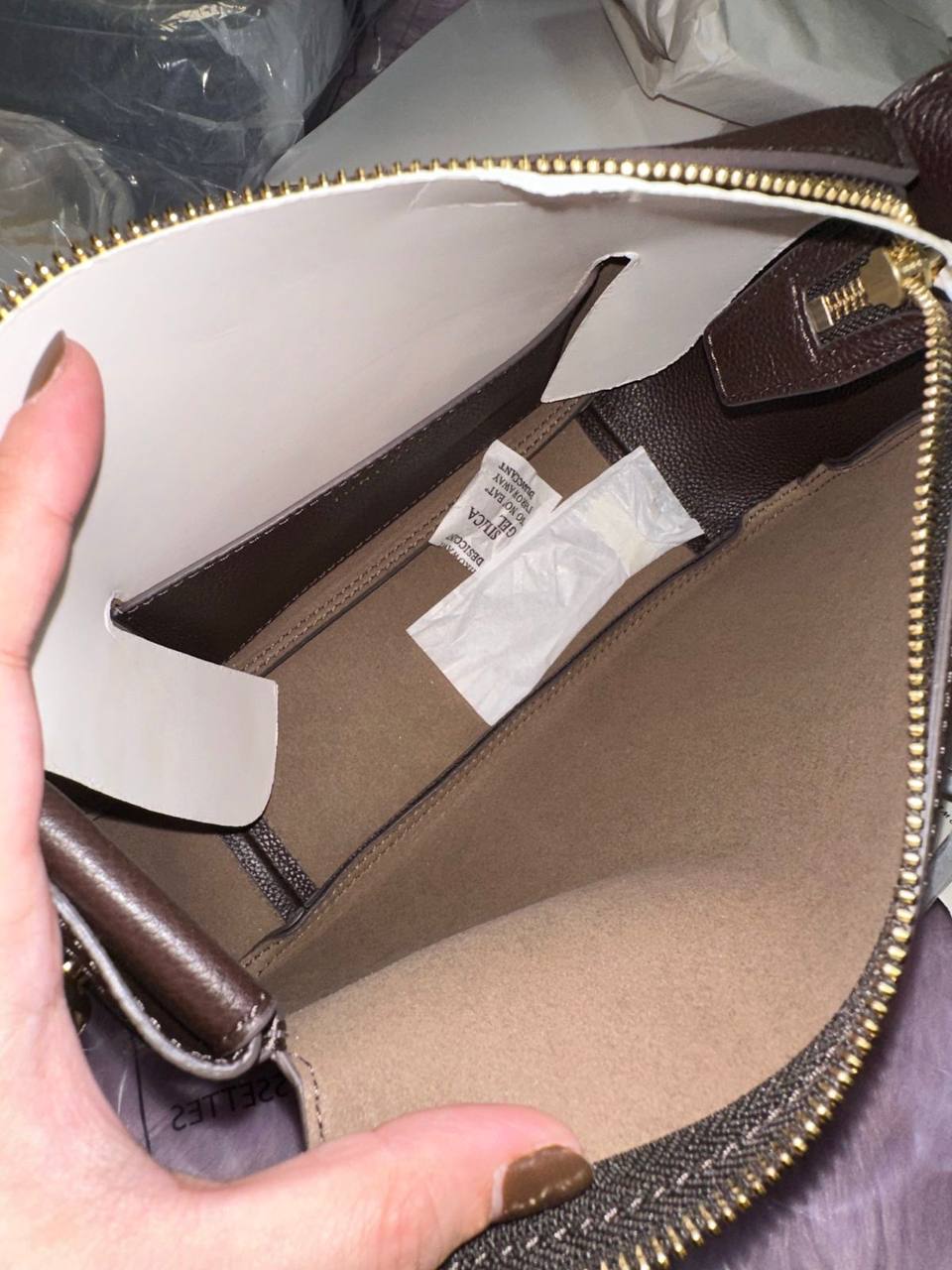 ORIG & IMPORTED Tory Burch Small Romy Leather Shoulder Bag Brown