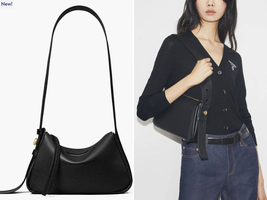 ORIG & IMPORTED Tory Burch Small Romy Leather Shoulder Bag Black