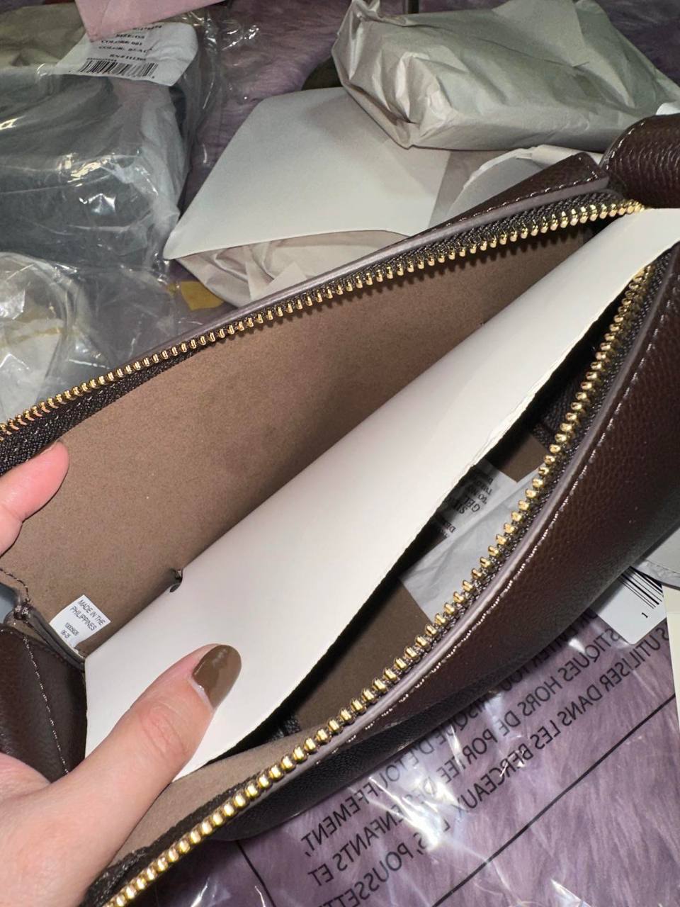 ORIG & IMPORTED Tory Burch Small Romy Leather Shoulder Bag Brown
