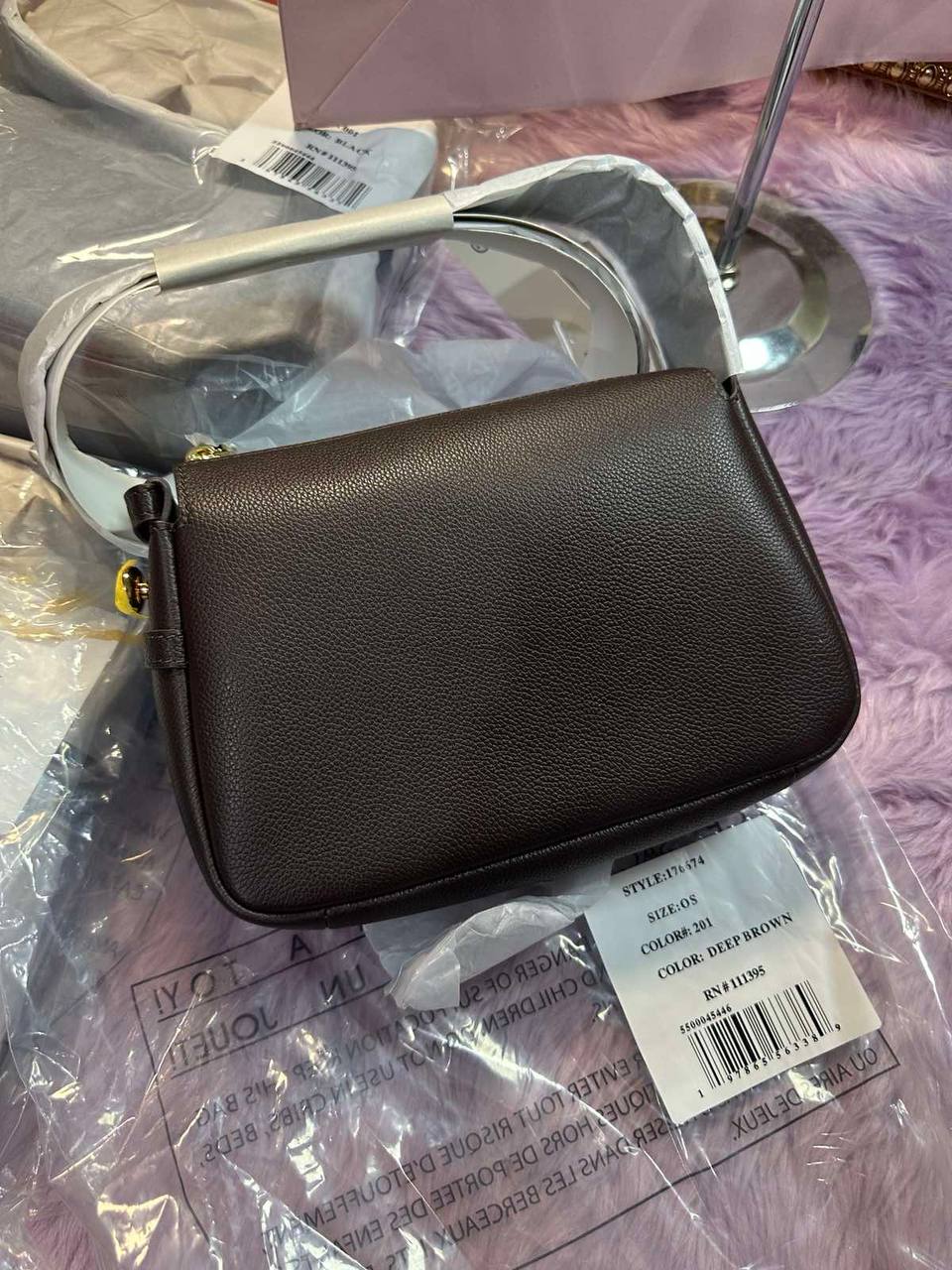 ORIG & IMPORTED Tory Burch Small Romy Leather Shoulder Bag Brown
