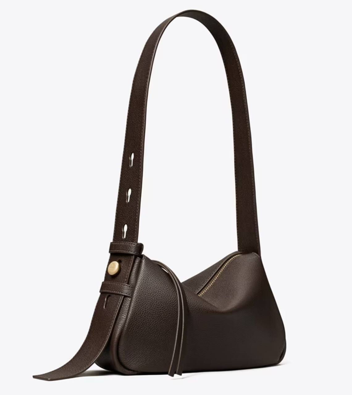 ORIG & IMPORTED Tory Burch Small Romy Leather Shoulder Bag Brown