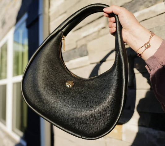 ORIG & IMPORTED KS Kayla Crescent Shoulder Bag Black