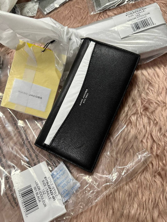 ORIG & IMPORTED MARC JACOBS MJ The Slim 84 Bifold Long Wallet Black Taupe
