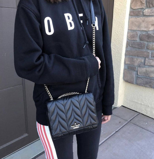 ORIG Preloved Kate Spade KS Briar Lane Quilted Mini Emelyn Crossbody Black Bag