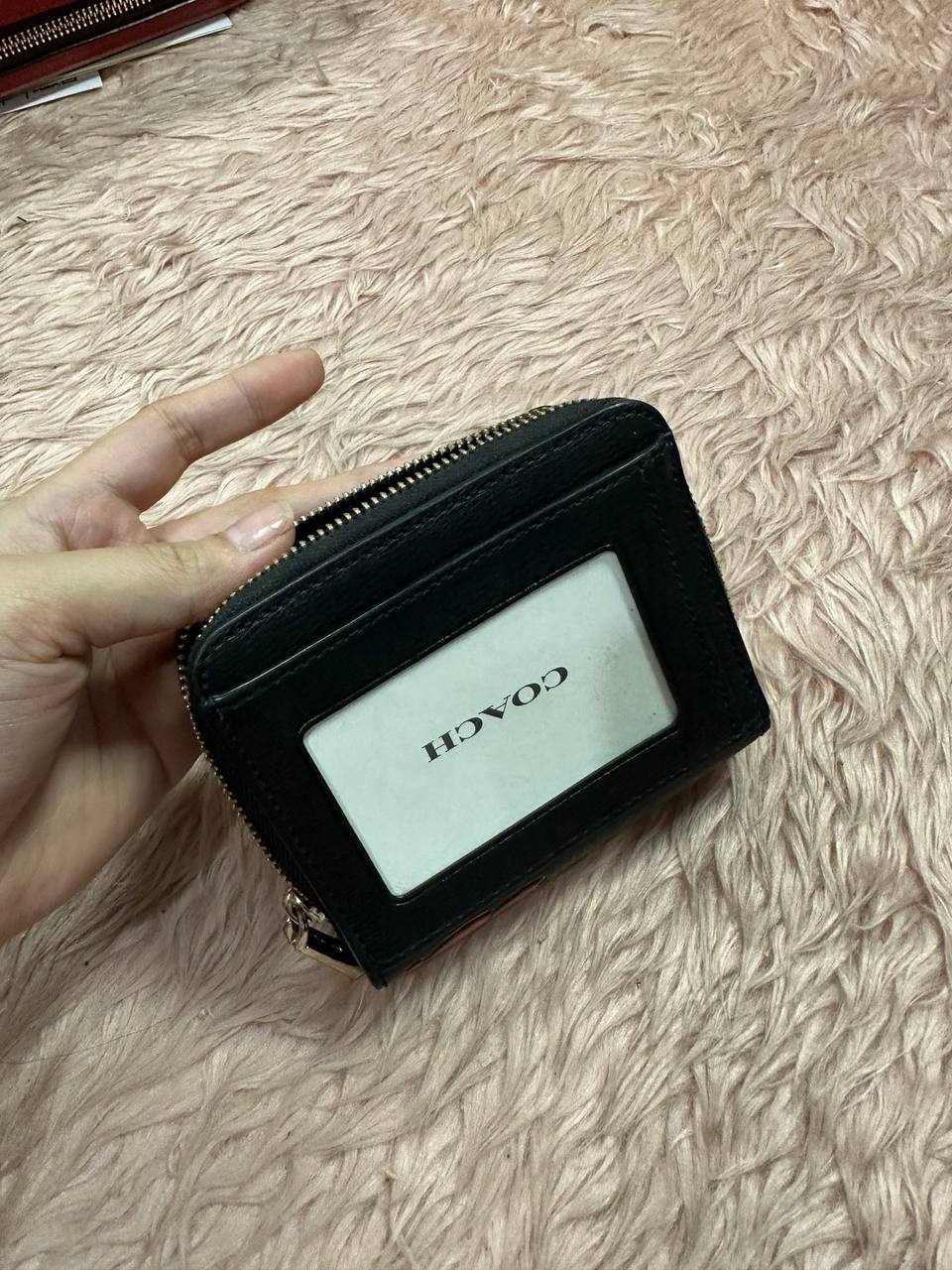 ORIG Preloved Kate Spade KS Minnie Mouse Zip Around Black Small Wallet