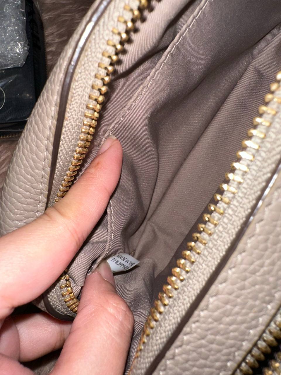 ORIG Preloved Tory Burch Perry Bombe Mini Bag Gray