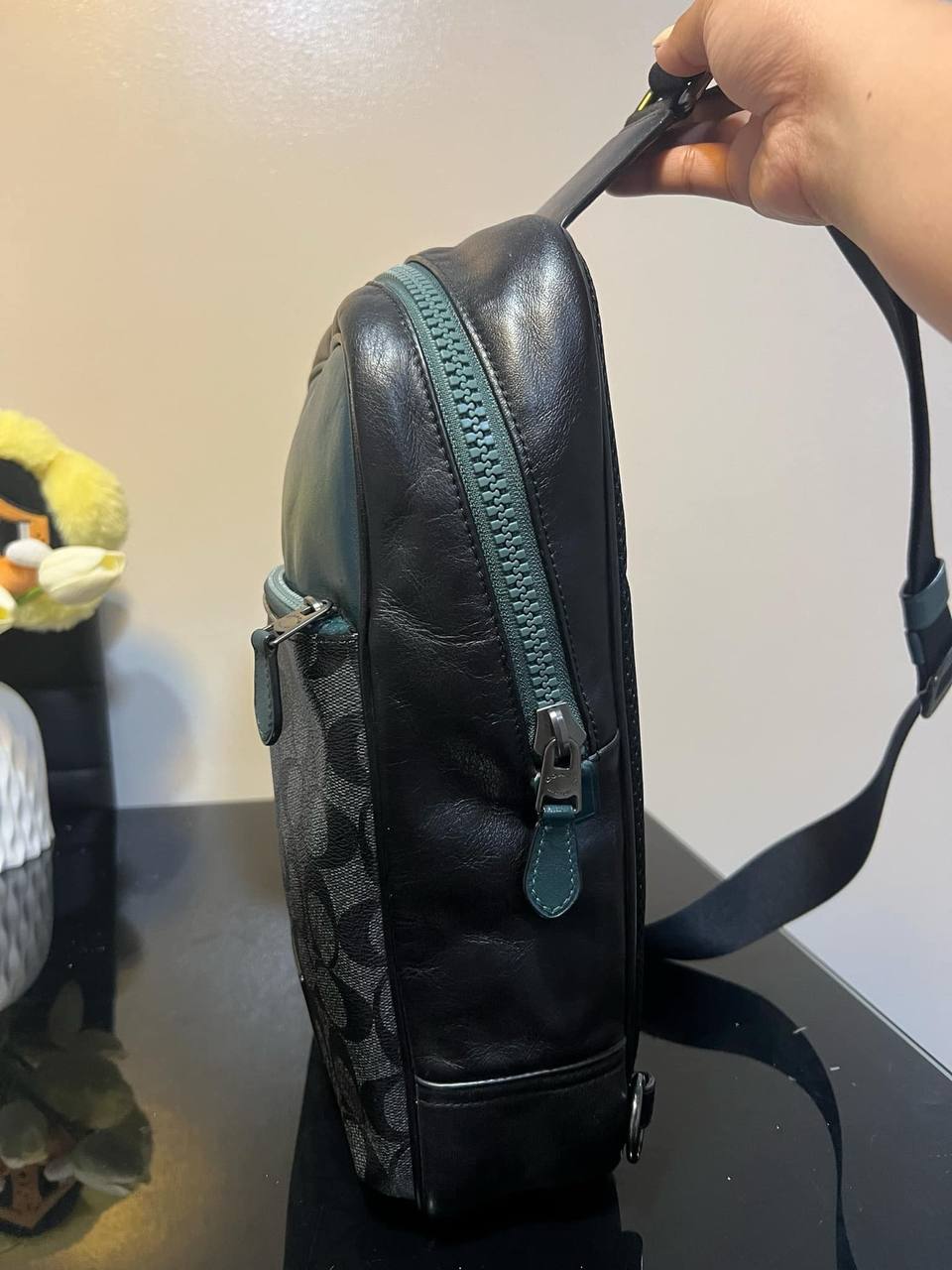 ORIG Preloved COACH Westway Pack In Colorblock Signature Canvas