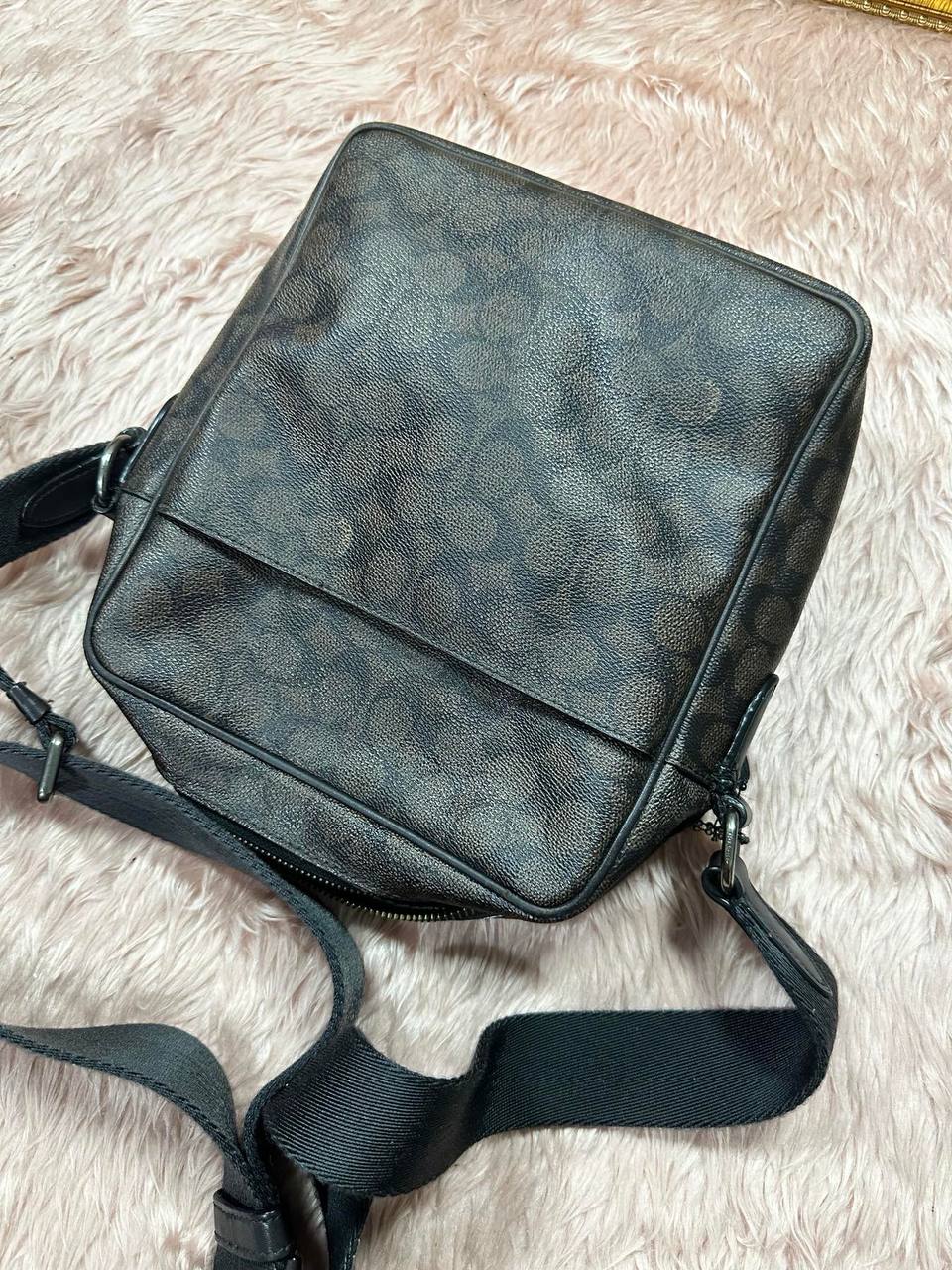 ORIG Preloved Repaired COACH Signature Metropolitan Flight Monogram Men Brown Bag