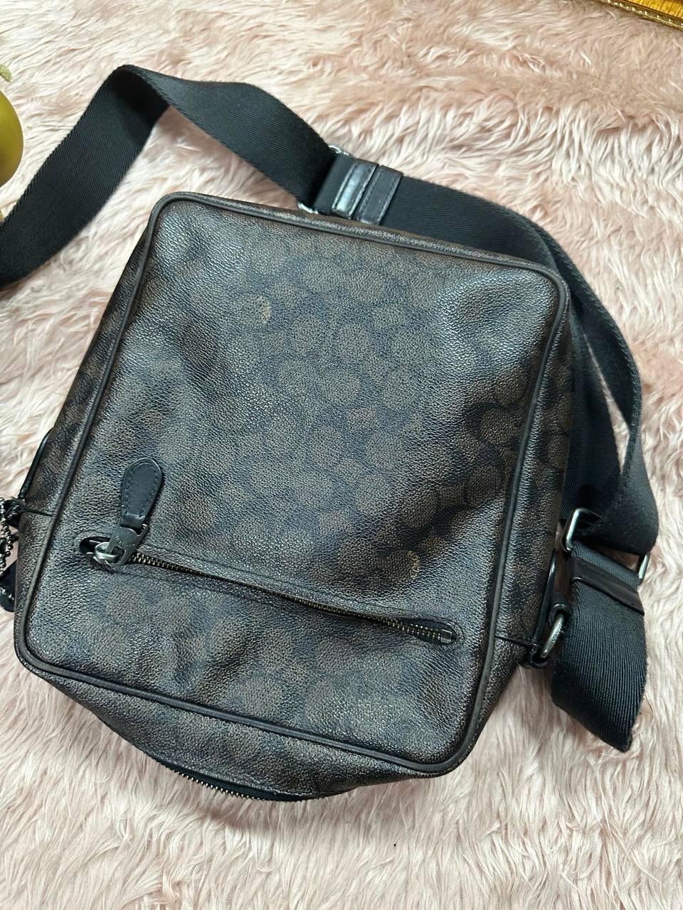 ORIG Preloved Repaired COACH Signature Metropolitan Flight Monogram Men Brown Bag