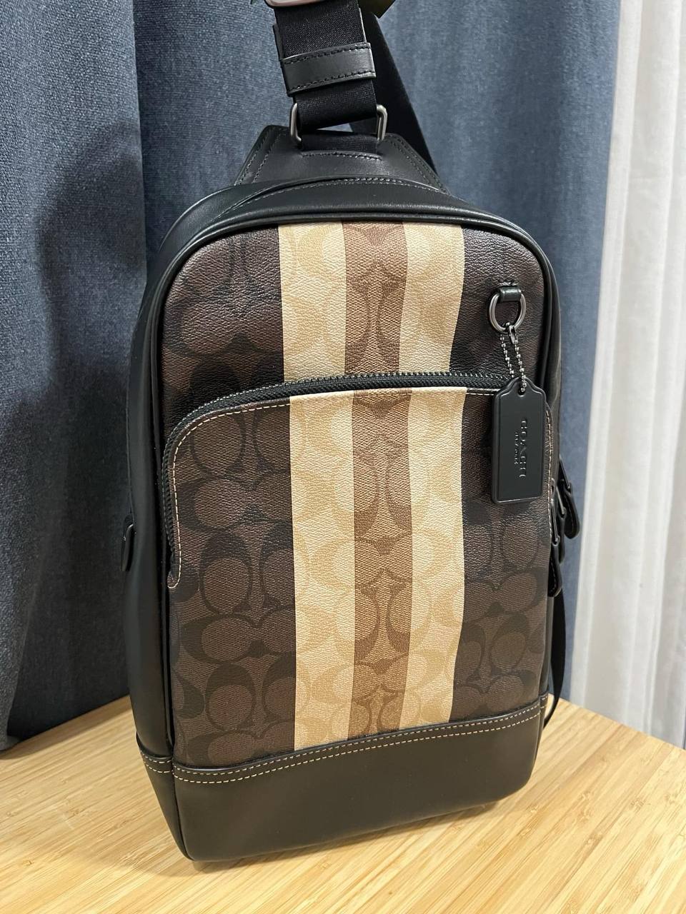 ORIG Preloved Coach Graham Pack In Blocked Brown Men Bag