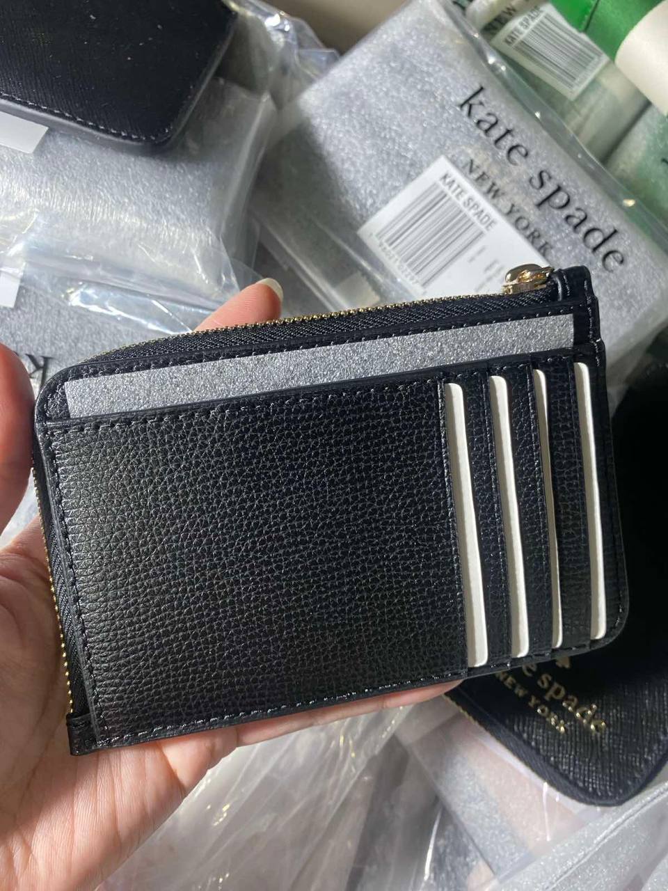 ORIG & IMPORTED Kate Spade KS Darcy Medium L Zip Card Holder Black Wallet