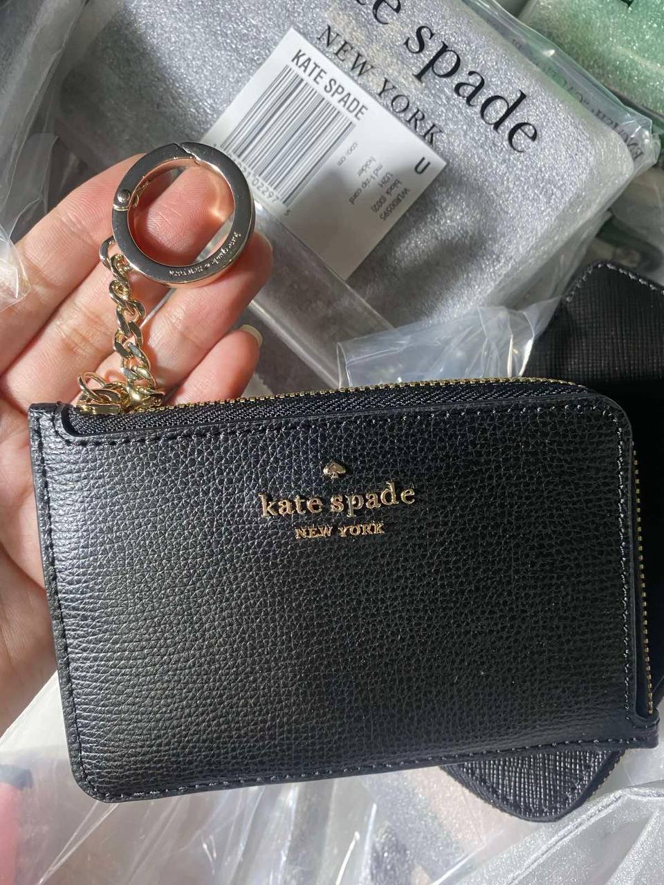 ORIG & IMPORTED Kate Spade KS Darcy Medium L Zip Card Holder Black Wallet