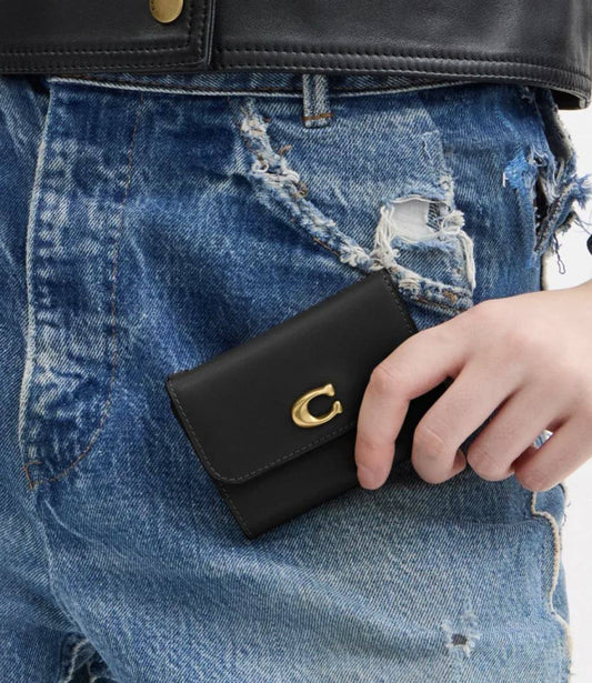 ORIG & IMPORTED Coach Essential Small Retail Card Holder Black Dual Wallet