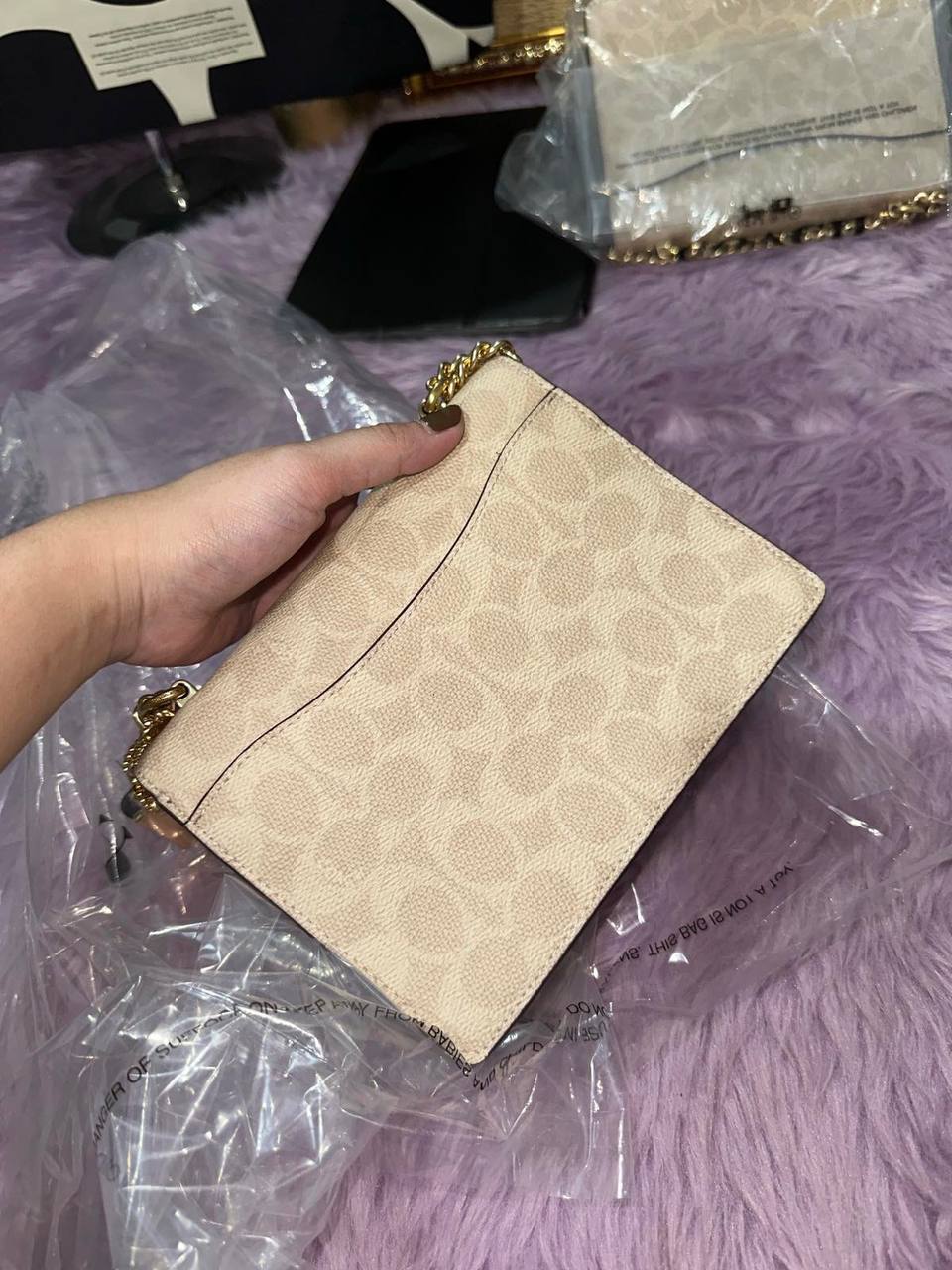 ORIG & IMPORTED Coach Mini Klare Crossbody Small Bag In Signature Canvas in SAND/CHALK