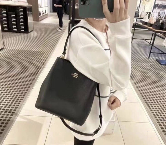 ORIG Preloved Coach Small Town Bucket Black Bag