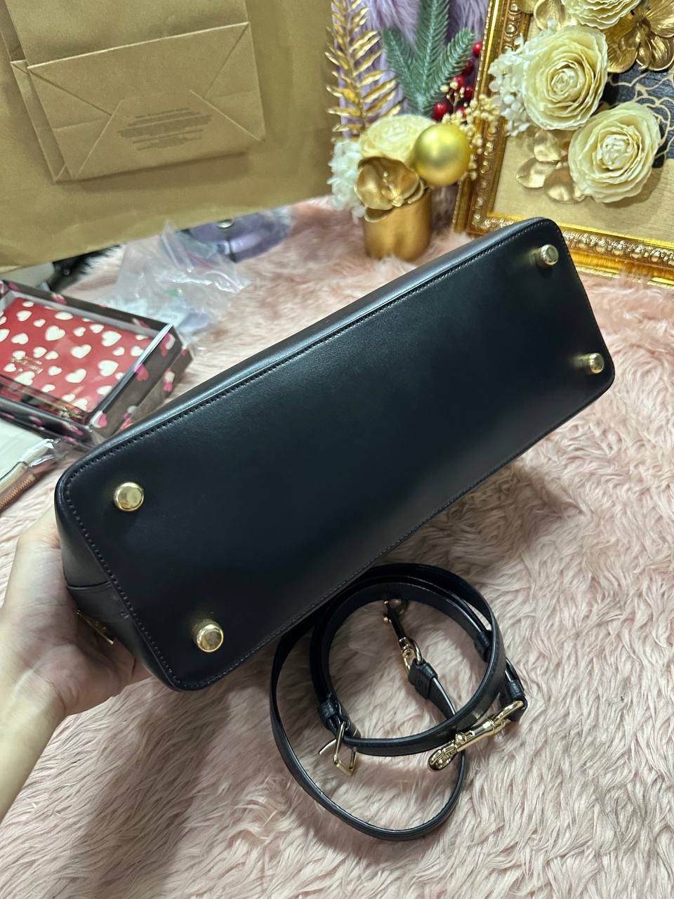 ORIG Preloved Coach Large Sierra Satchel Black Signature Brown Black