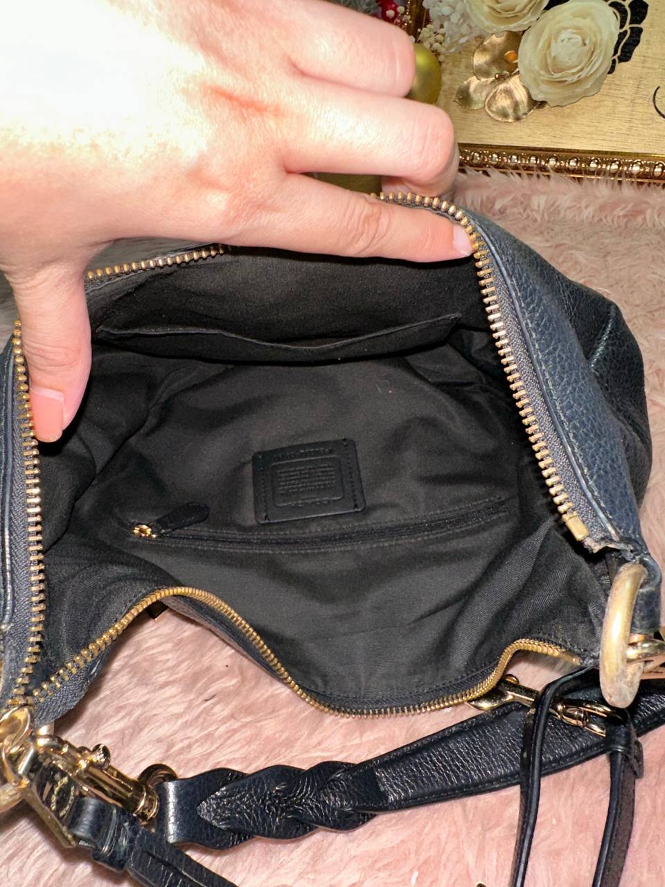 ORIG Preloved Coach Jules Hobo Large Shoulder Black Bag