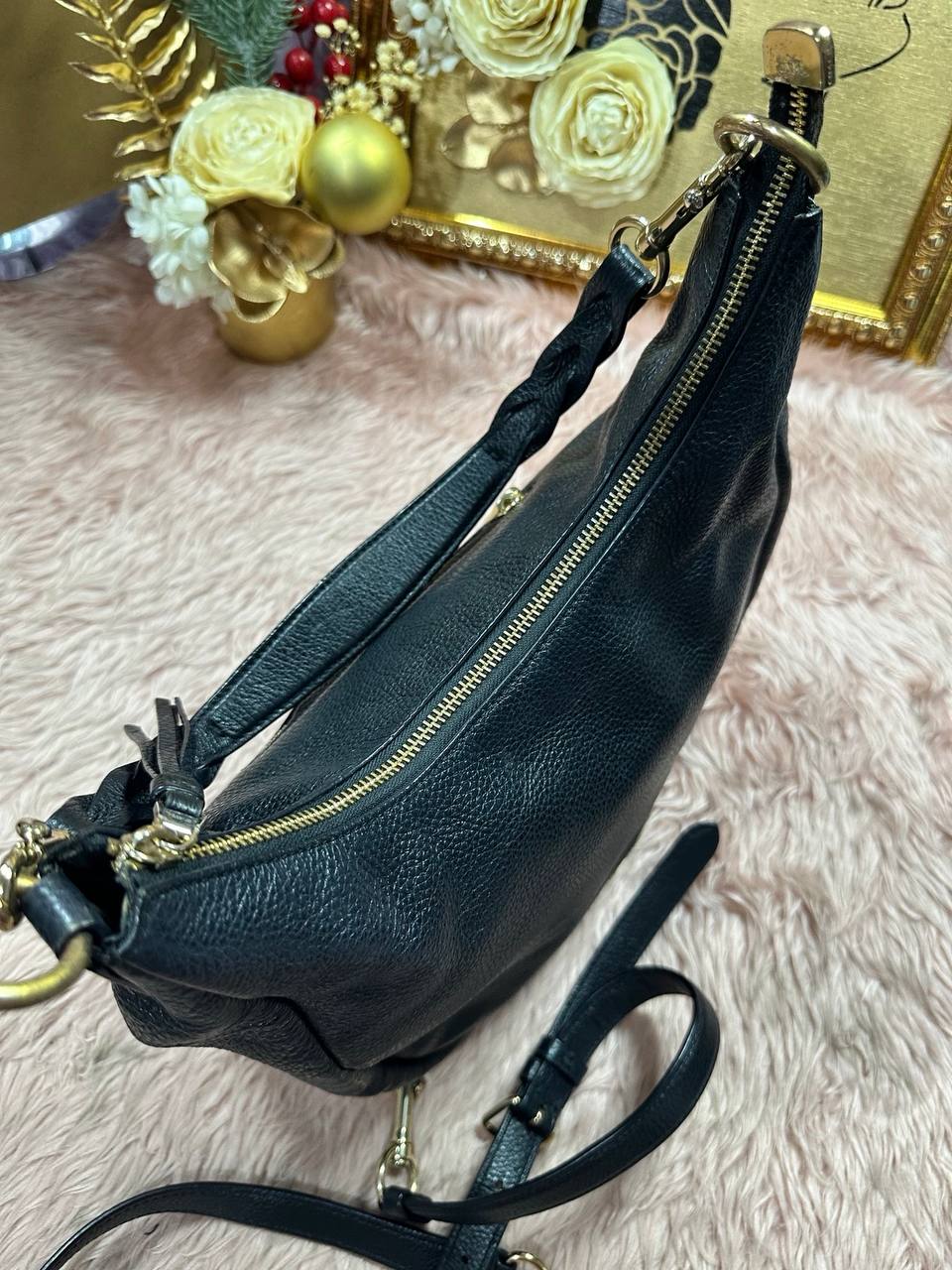 ORIG Preloved Coach Jules Hobo Large Shoulder Black Bag