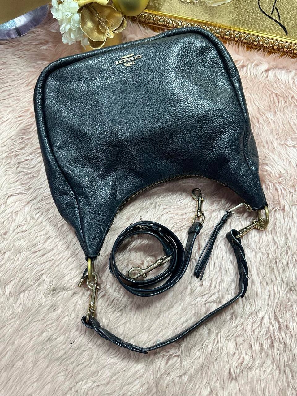 ORIG Preloved Coach Jules Hobo Large Shoulder Black Bag