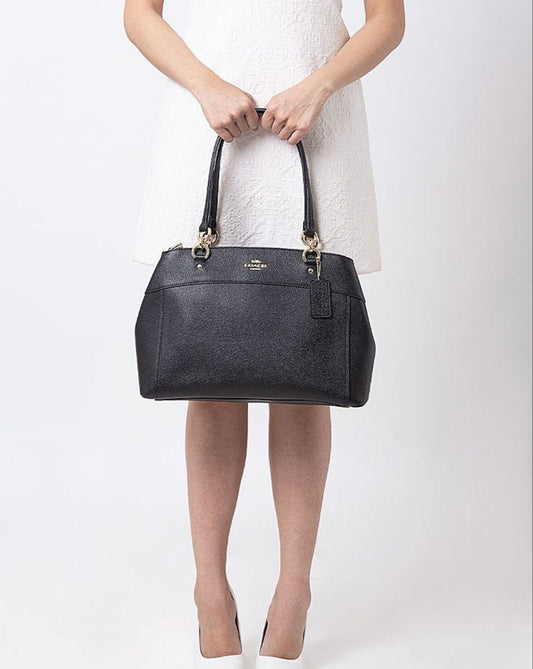 ORIG Preloved Coach Crossgrain Large Brooke Carryall Black Bag