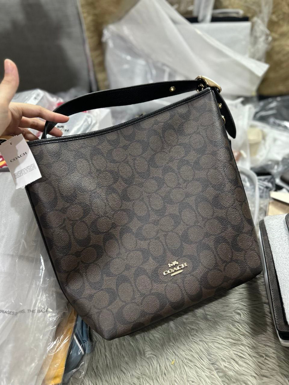 ORIG & IMPORTED COACH Val Duffle Large Bag Brown