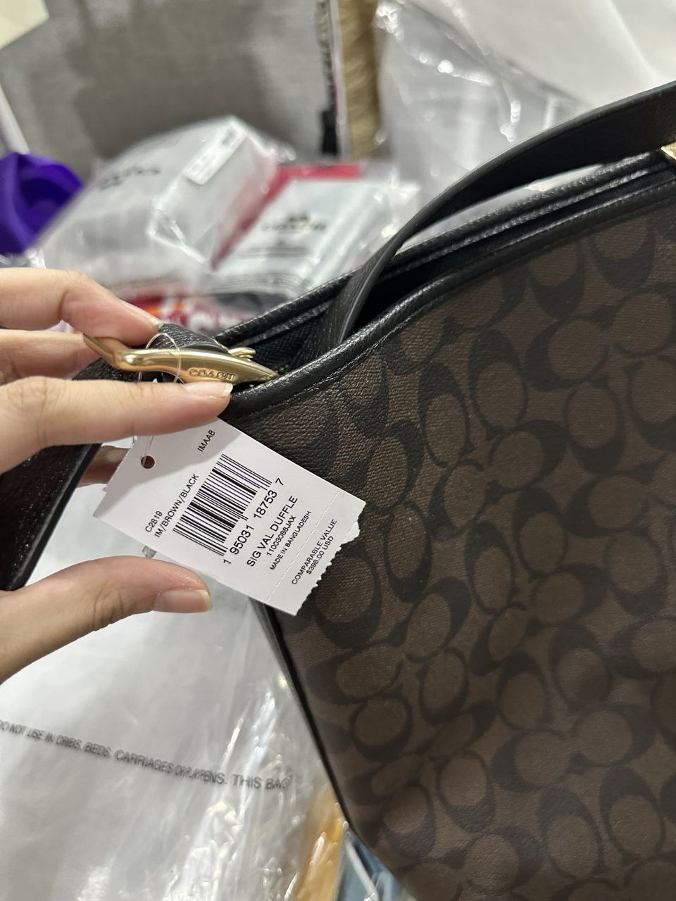 ORIG & IMPORTED COACH Val Duffle Large Bag Brown