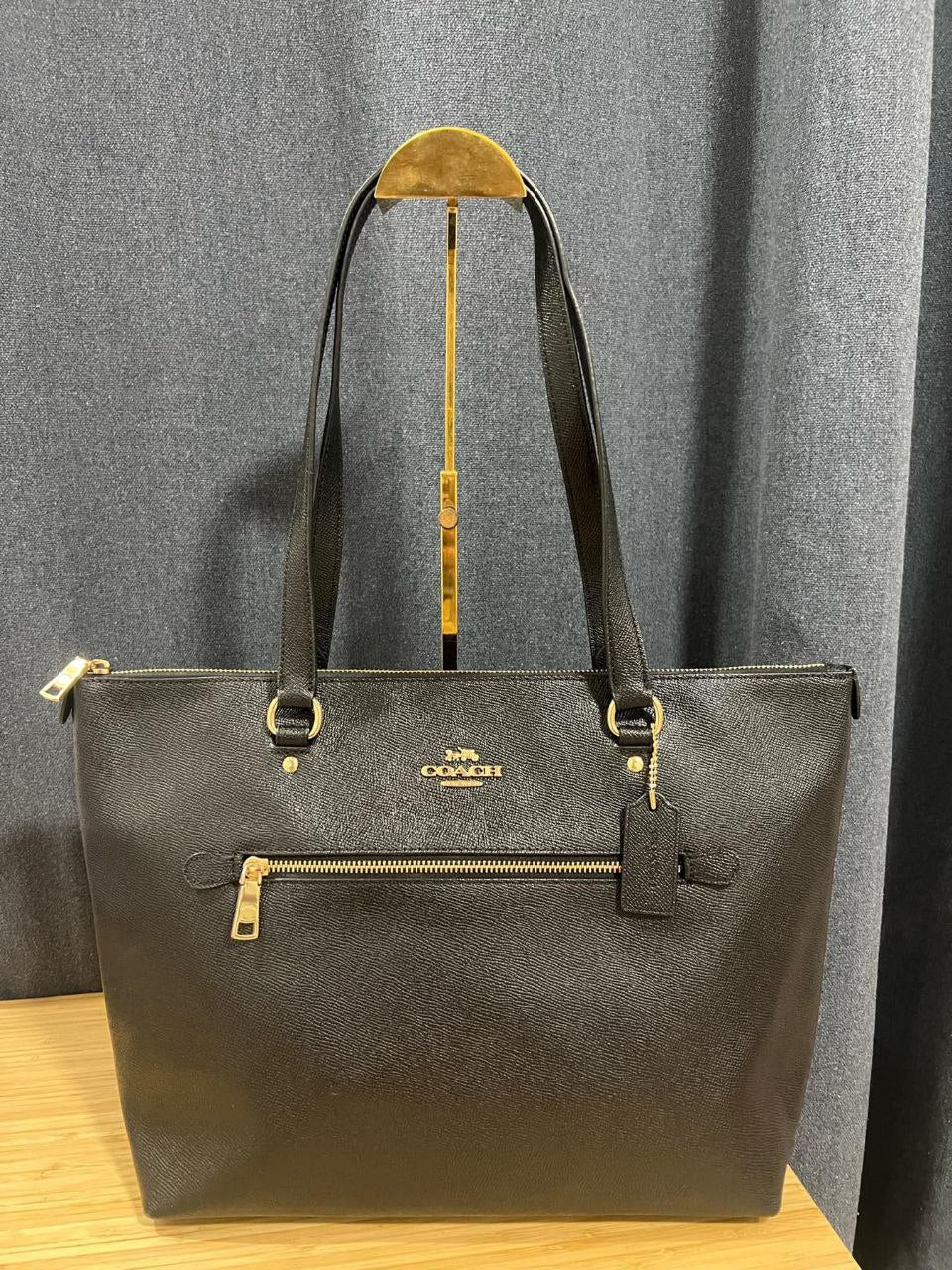 ORIG Preloved Coach Gallery Tote Black Large Bag