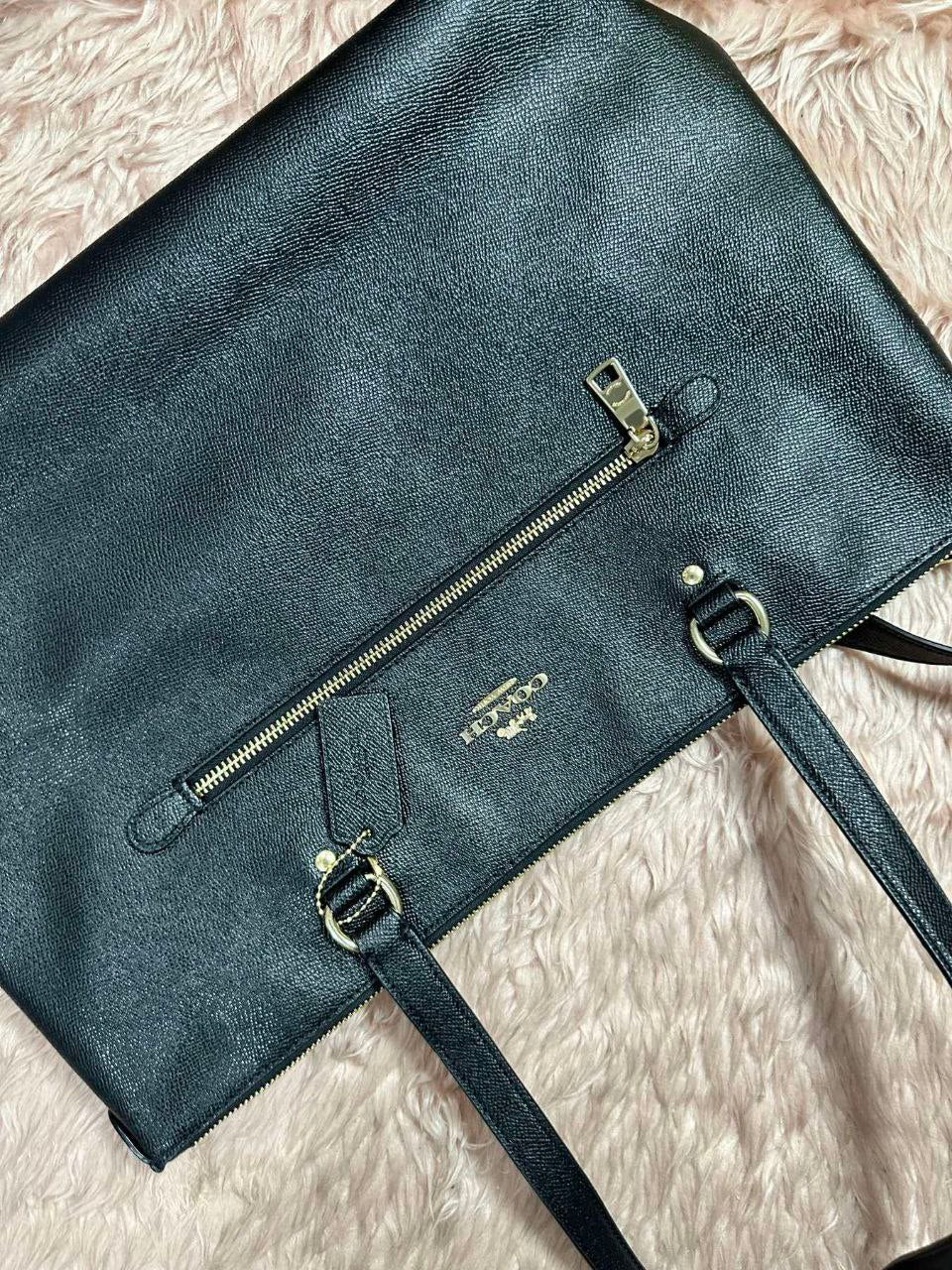 ORIG Preloved Coach Gallery Tote Black Large Bag