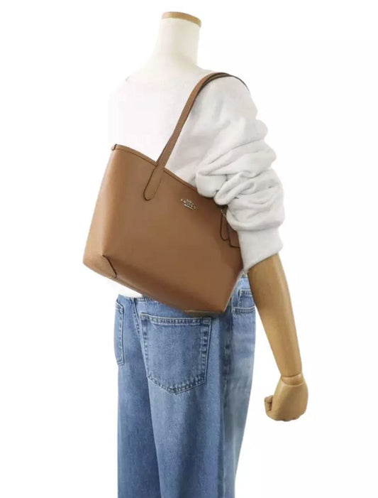 ORIG & IMPORTED COACH Small City Tote Bag Saddle Brown