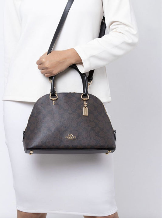ORIG & IMPORTED COACH Katy Satchel In Signature Canvas Brown Bag