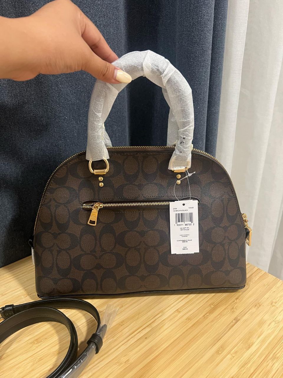 ORIG & IMPORTED COACH Katy Satchel In Signature Canvas Brown Bag