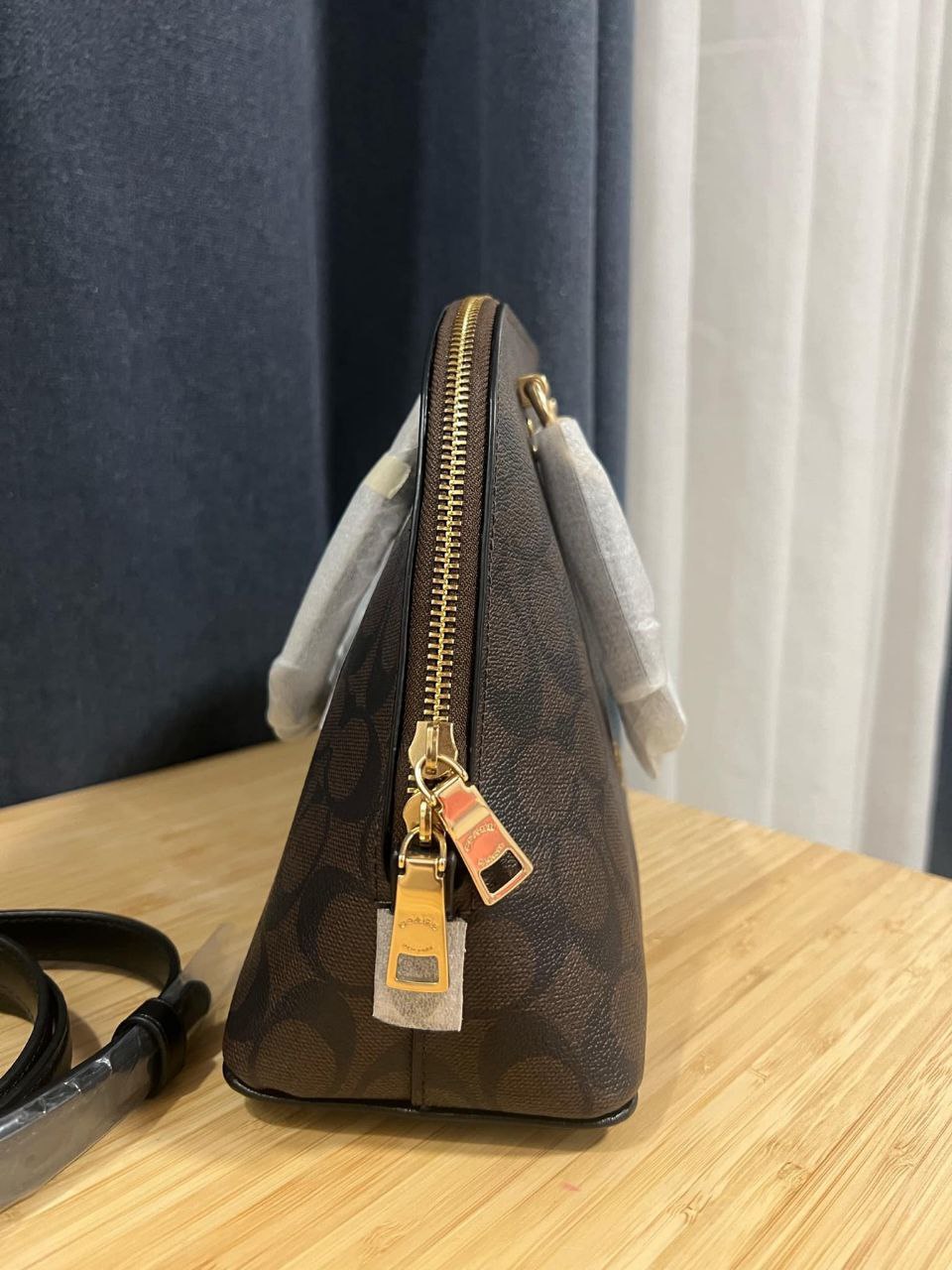 ORIG & IMPORTED COACH Katy Satchel In Signature Canvas Brown Bag