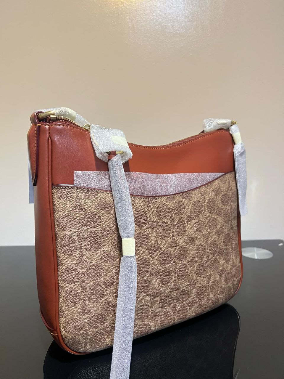 ORIG & IMPORTED COACH Retail Chaise Crossbody Bag In Signature Canvas Brown Tan