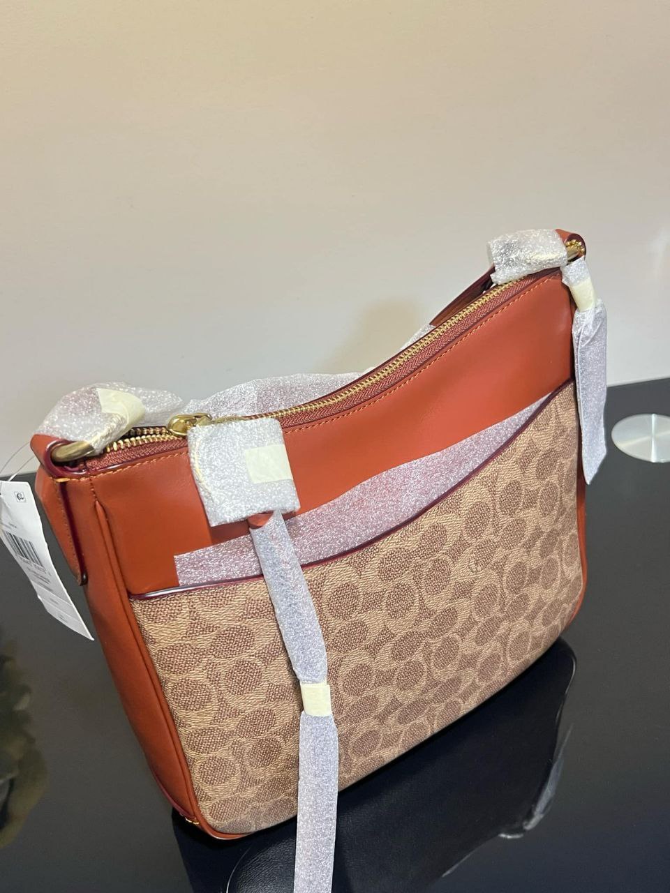 ORIG & IMPORTED COACH Retail Chaise Crossbody Bag In Signature Canvas Brown Tan