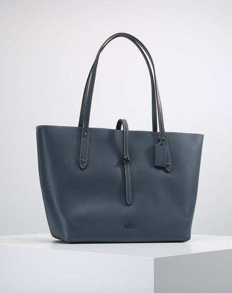 ORIG Preloved Coach Market Large Tote Blue Bag