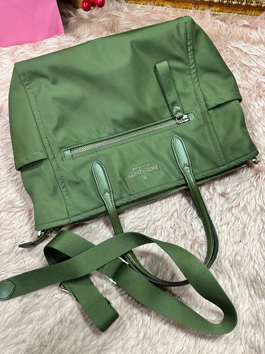 ORIG Preloved Kate Spade KS Chelsea Nylon Medium Satchel Crossbody Bag Enchanted Green