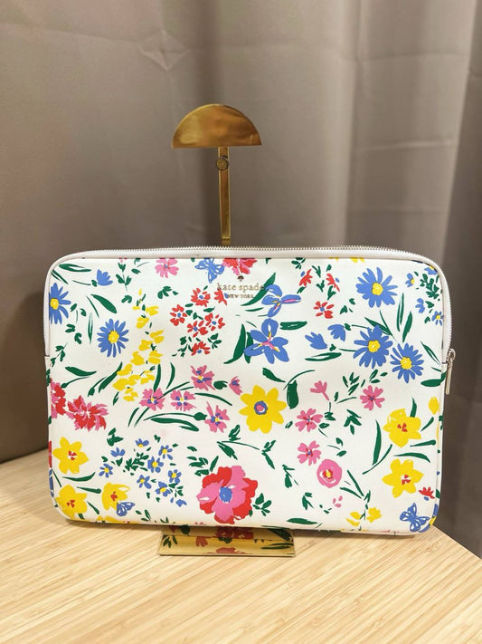 ORIG Preloved Kate Spade KS Garden Bouquet Laptop Sleeve White Floral