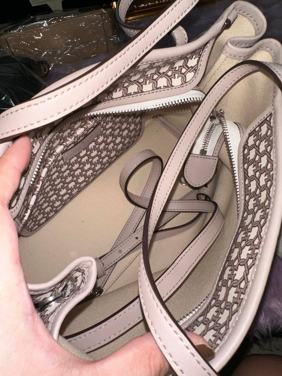 ORIG Preloved Kate Spade KS Link Mini Tote Beige Bag