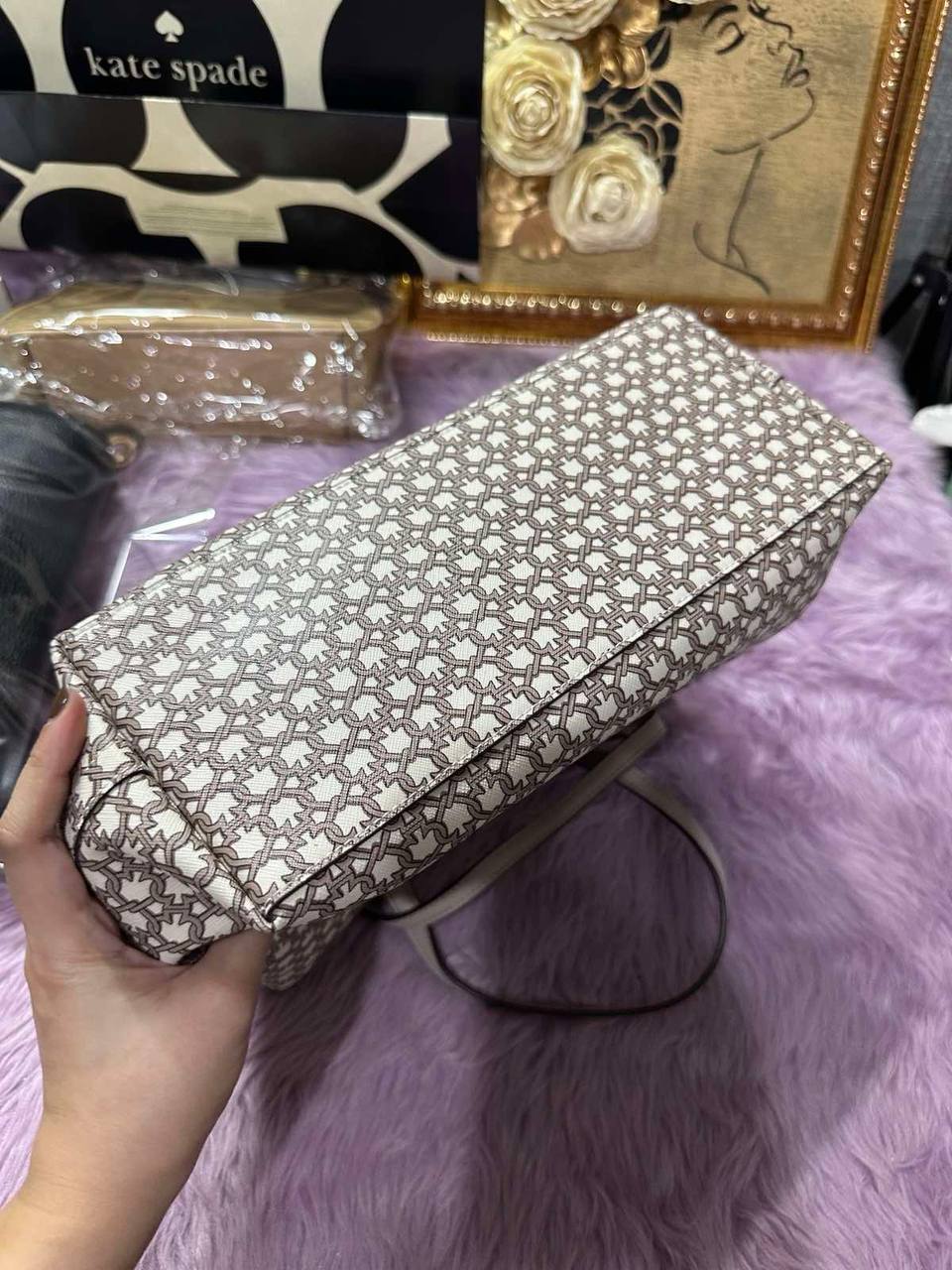 ORIG Preloved Kate Spade KS Link Mini Tote Beige Bag