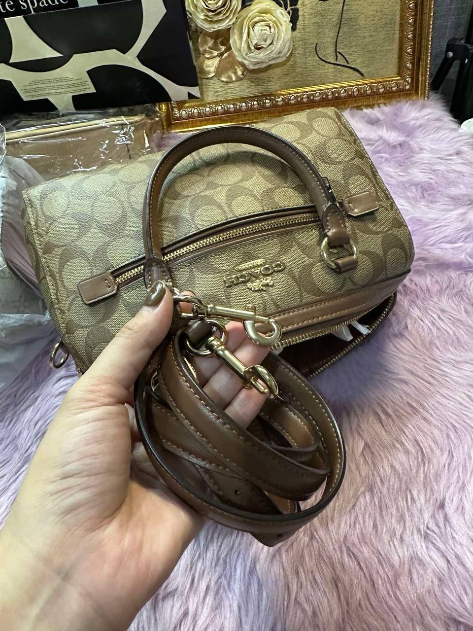 ORIG Preloved Coach Rowan Satchel Khaki Brown Bag