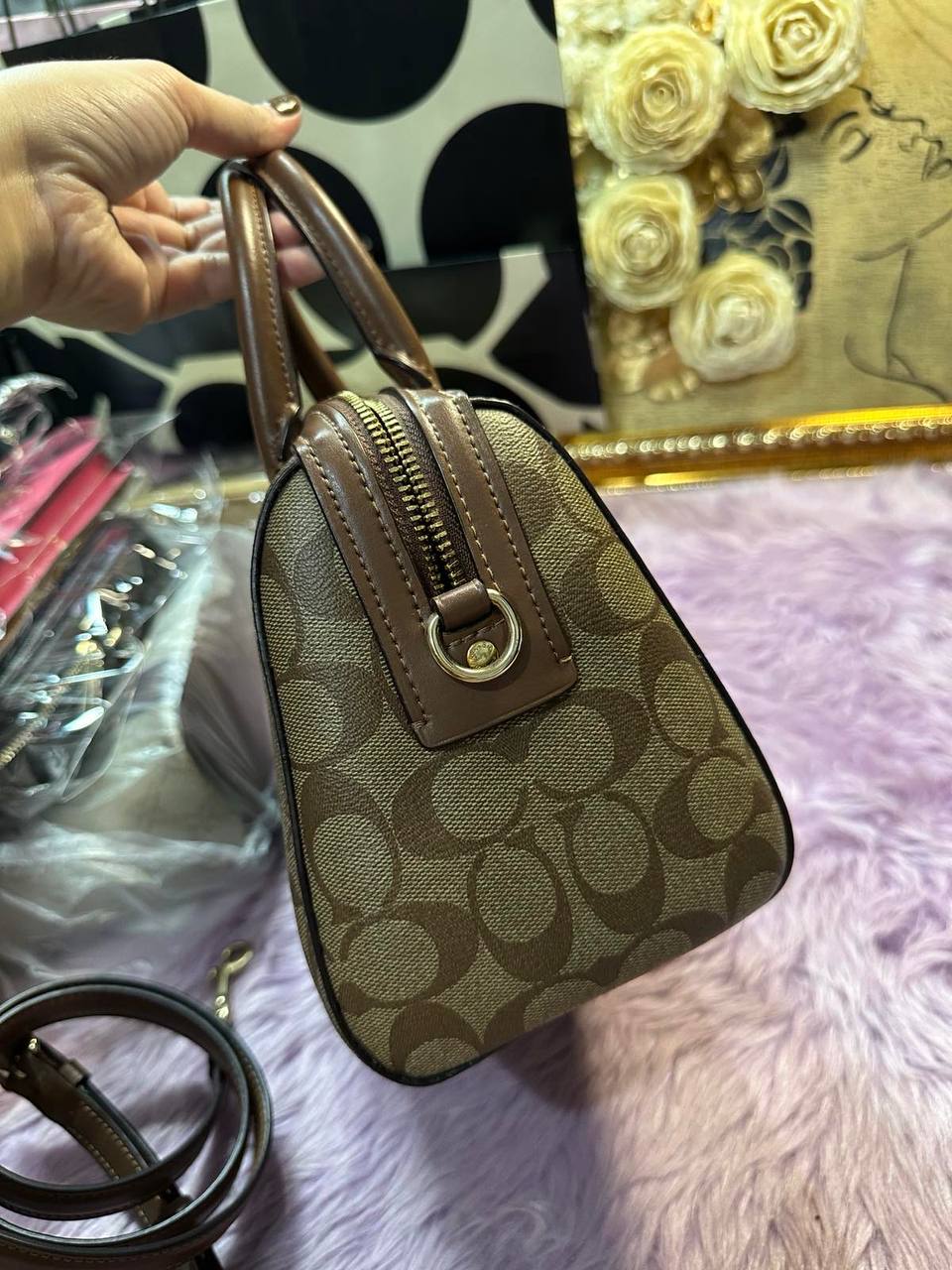 ORIG Preloved Coach Rowan Satchel Khaki Brown Bag
