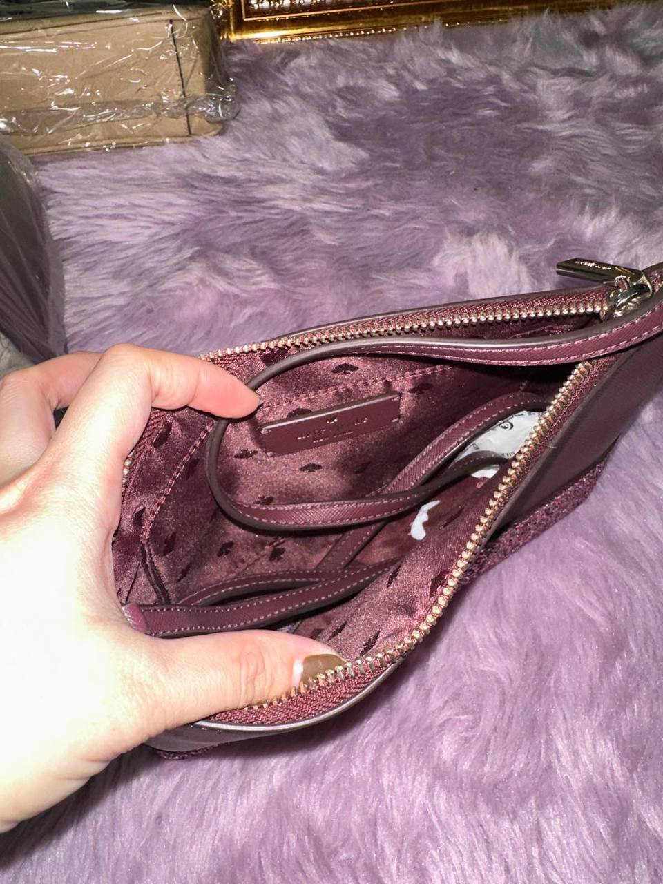 ORIG Preloved Kate Spade KS Greta Glitter Ramey Crossbody Small Pink Bag