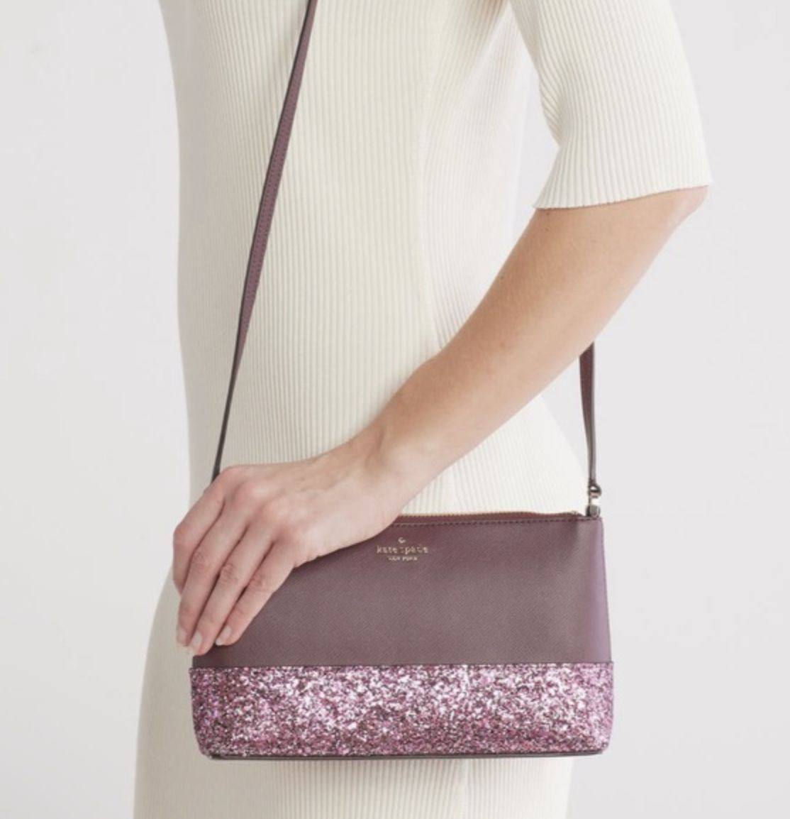 ORIG Preloved Kate Spade KS Greta Glitter Ramey Crossbody Small Pink Bag