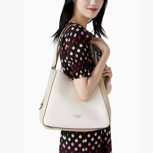ORIG Preloved Kate Spade KS Leila Medium Triple Compartment Shoulder Bag Beige Brown
