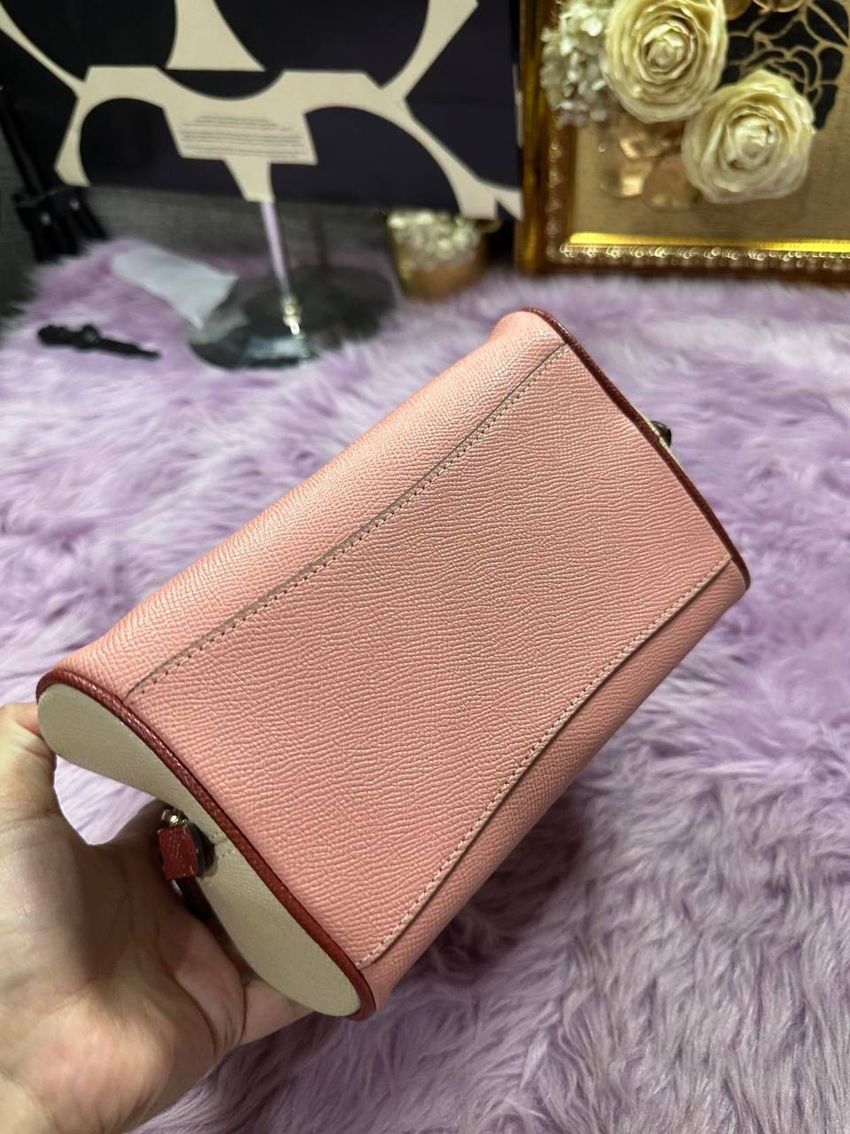 ORIG Preloved Coach Sydney Satchel In Colorblock Pink Small Bag