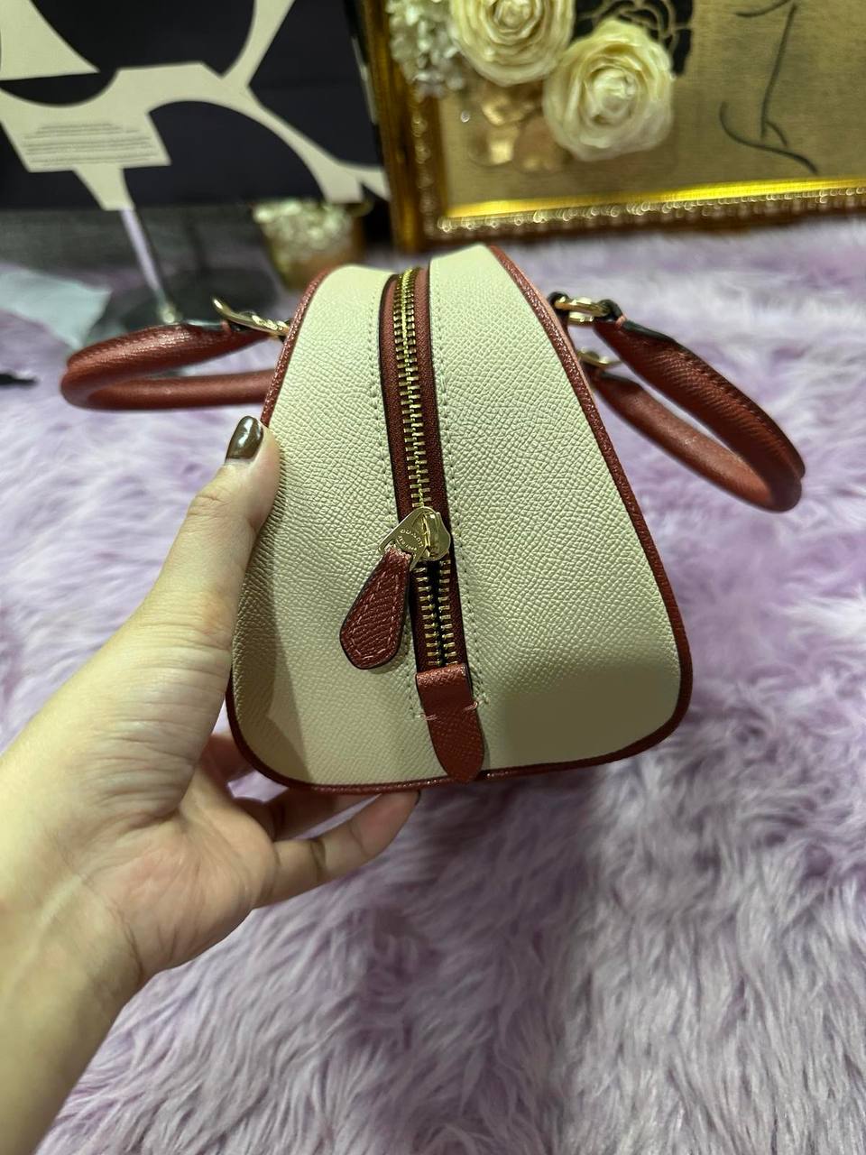 ORIG Preloved Coach Sydney Satchel In Colorblock Pink Small Bag