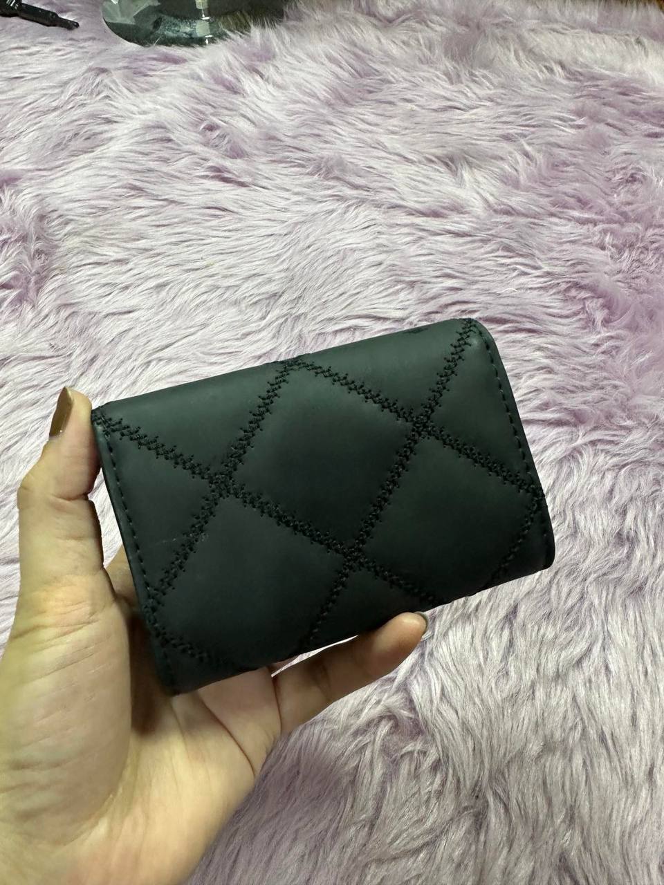 ORIG Preloved Tory Burch TB Willa Matte Card Case Small Black Wallet